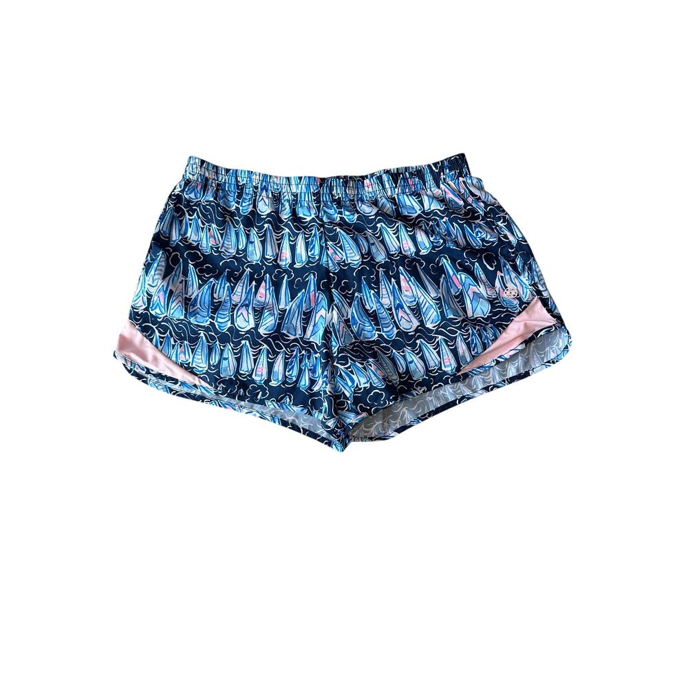 Lilly Pulitzer Luxletic Ocean Trail Short Navy Sails and Stripes S 001485